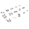 15 Pairs Earrings Set Black Stainless Steel Ear Studs Men