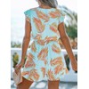 CUPSHE Women's Romper Tropical Flutter Sleeve Boho Overall V Neck