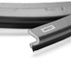 Zoinen Door Weather Stripping Seal, V-Shaped Q Foam, Soundproof Strip for Windows, Winter Protection (Black, 26 feet)