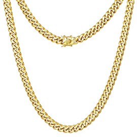 CaptainSteeL Stainless Steel Cuban Link Chain Necklace for Men