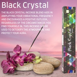 Satya Nag Champa Black Crystal Incense Sticks | x3 pack | with SAMASIA incense sticks holder | Used for Aromatherapy, Yoga, Meditation and Relaxation