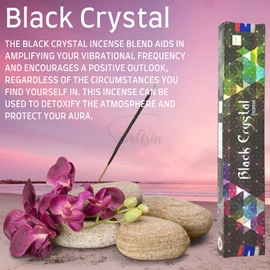 Satya Nag Champa Black Crystal Incense Sticks | x3 pack | with SAMASIA incense sticks holder | Used for Aromatherapy, Yoga, Meditation and Relaxation