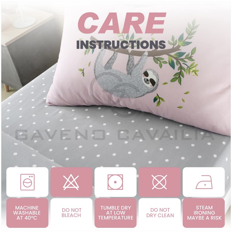 GC GAVENO CAVAILIA Toddler Sloth Print Double Fitted Sheet Double