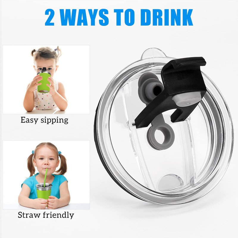 ShineMe 5Pack Kids Cups with Straws and Lids Spill Proof,