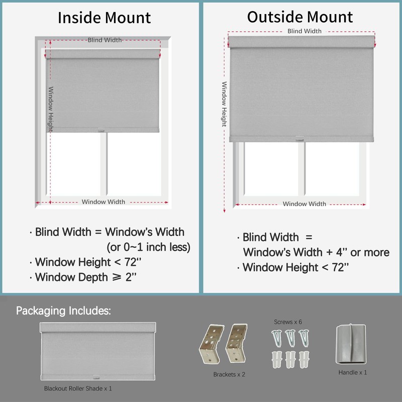 NUTRO CHILL Blackout Window Blinds Cordless, Spring System Window Shades