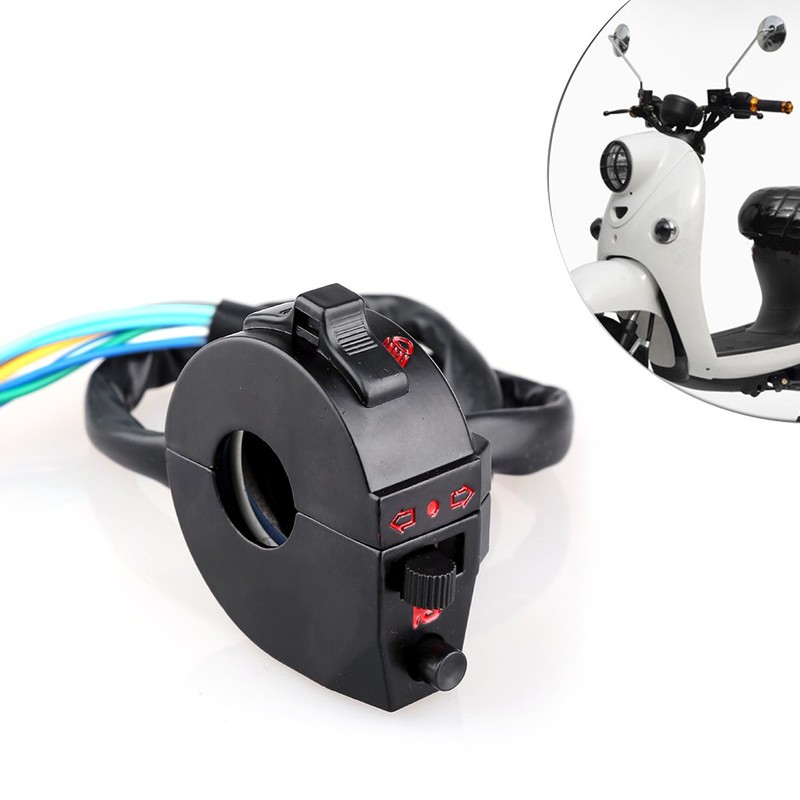 Qiilu Indicator Switch Motorcycle, Motorcycle Handlebar Horn High/Low Beam Indicator