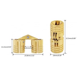 10mm Hidden Brass Barrel Hinges 4PCS, Concealed Box Hinges Invisible Furniture Hinges 180 Degree Opening Angle Cabinet Hinges for DIY Jewelry Box Hand Craft (10mm / 0.39 inch)
