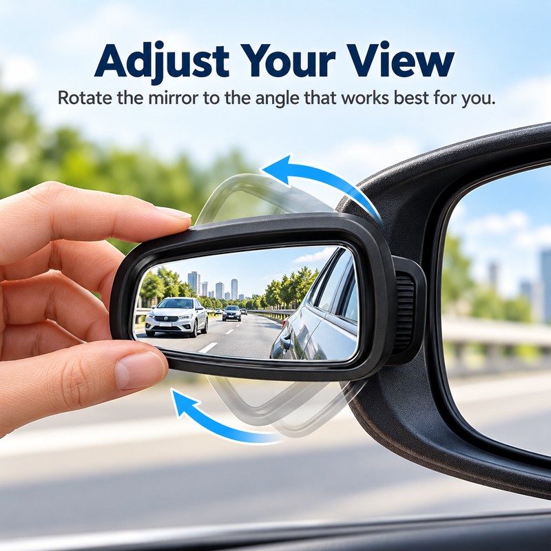 360° Adjustable Blind Spot Mirror for Cars – Wide-Angle Convex