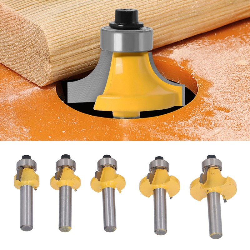 5 Pcs Round Over Router Bit 8mm Shank Carbide Corner