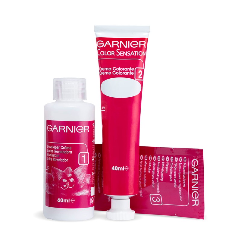 Garnier Garnier Color Sensation Haarfärbe-Set, lebendig und langlebig, vollständige Grauabdeckung,