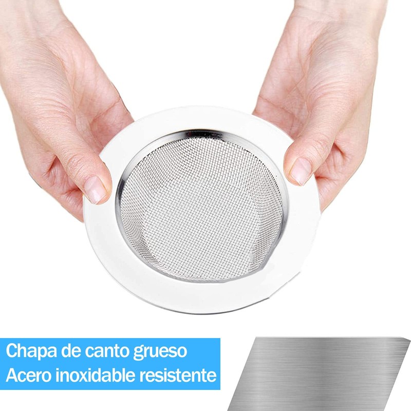 Paquete de 3 Coladores de Fregadero de Cocina de Acero