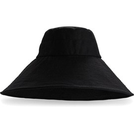 Coolibar UPF 50+ Women's Brittany Beach Hat - Sun Protective (One Size- Black)