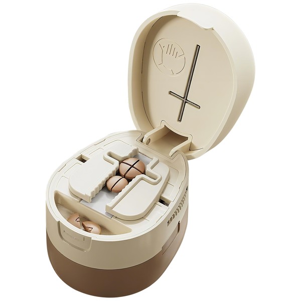 ReignSword 2-in-1 Pill Cutter with Medicine Box, 1/2 1/4 Adjustable