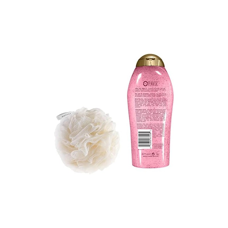 Kit Esponja Suave EcoTools y Body Wash Sal Rosa OGX