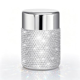 Svpolns Bling Rhinestone Tea Canister,Glitter Stainless Steel Tea Tin with Airtight Double Lids, Sparkle Diamond Double Seal Container for Loose Tea, Coffee, Candy, Herbs & Spices Storage（400ml）