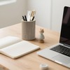WORHE Natural Marble Pen Holder for Desk, Handcrafted Sturdy Desk