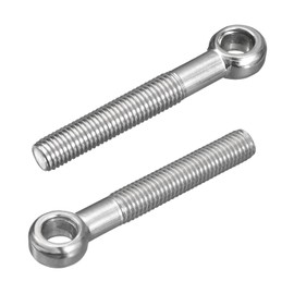 sourcing map 4Pcs M12 x 85mm Lifting Eye Bolts, 304 Stainless Steel Machinery Shoulder Swing Bolt Lifting Ring Eyebolt for Pipeline Gate Valves, Building Steel Pipe Fasteners, Silver