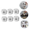 KICHOUSE Modern 6pcs Stainless Steel Spice Tin Magnetic Salt Pepper