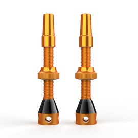 Shredr. Tubeless Valve Set, Orange, Presta Valves for Tubeless Tyres, Super Light Aluminium, Orange Anodised French Valve, For Normal Tubeless Rims