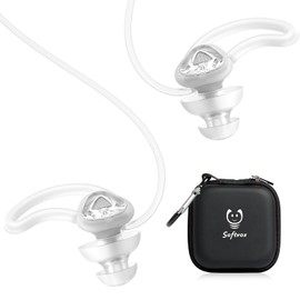 Swimming Ear Plugs with String, Blocks Out Water Lets Sound in, Custom-fit Swimmer Earplugs for Swim, Surfing, WT