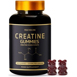 Fraction One Creatine Gummies 5000mg 120 Gummies 60 Days Supply Creatine Monohydrate Gummies - Berry Flavoured Creatine - Pre Workout Gym Supplement for Men & Women - Vegan Chews Chewable Max Strength
