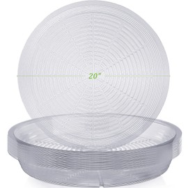 Shellwei 18 Pack 16" 18" 20" Plastic Plant Saucers Extra Large Clear Flower Pot Drip Trays Plant Drip Trays Plant Drainage Tray Plant Saucer Trays for Indoors Outdoors(20 Inch)