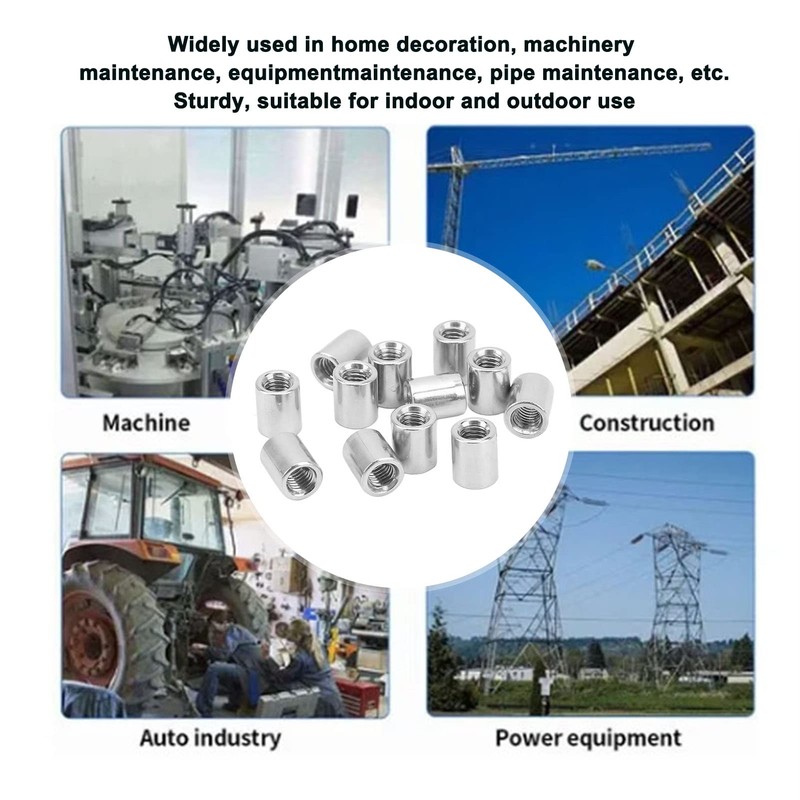 50 Pieces Internal Thread Coupling Nut Set M5 x 0.8