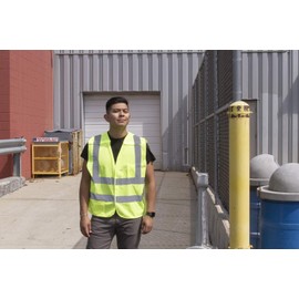 Cordova Safety Products Class Ii 5 Pt. Breakaway SAFETY Vest with Pockets & Silver Reflective Tape - Large - Lime (VB231PL)