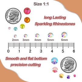 Sukiiy 5000PCS 4mm Resin Flatback Rhinestones for Crafts, Crystal AB Flatback Rhinestones for Nail Face Art, Loose Glittler Diamond Stones, Resin Rhinestones for Tumbler, Mug, Bottle, Shoes Decoration