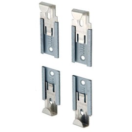 CRL Nickel Plated Adjustable Mirror Clip Set for 1/2 in (12 mm) Straight Edge Glass - Package