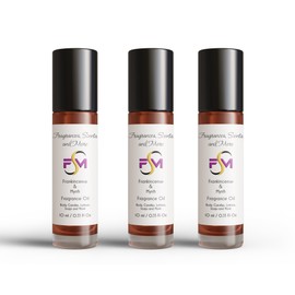 Frankincense & Myrrh Fragrance Oil - 3 Bottles 0.33 Fl Oz Glass Roll On (10ml)