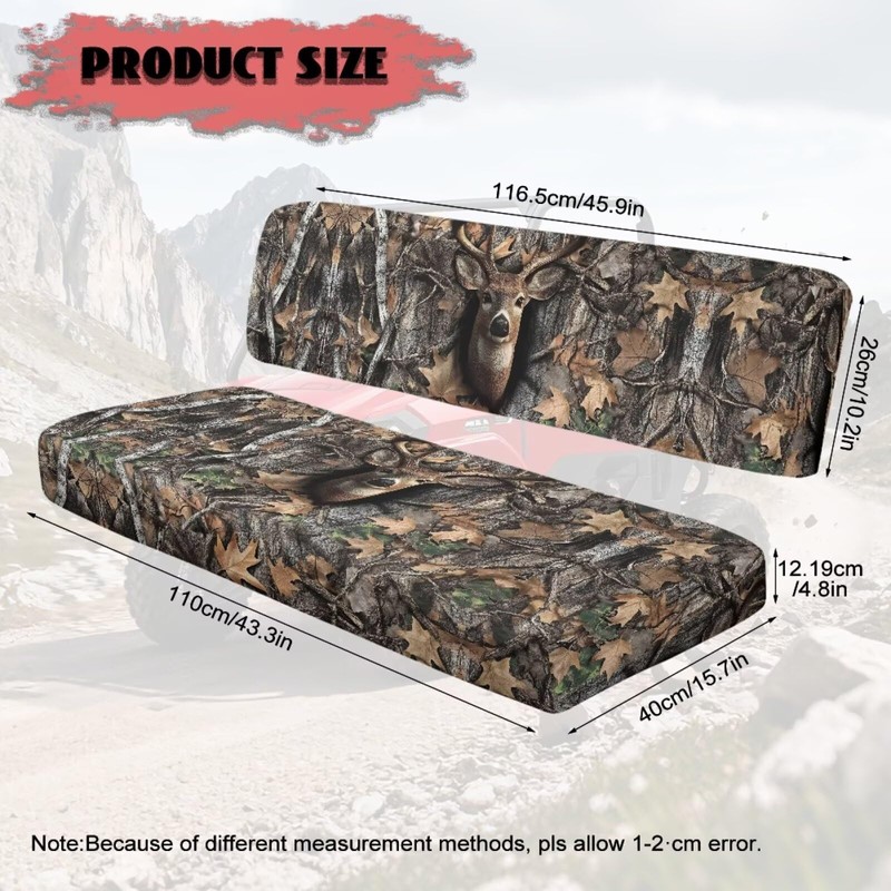 Yspwyqan Camouflage Hunting Deer UTV Seat Cover Full Protection Mule