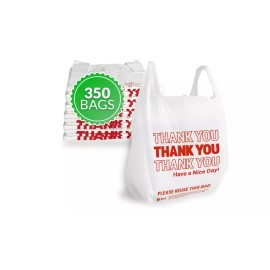 georglasko_8 Thank You Shopping Bags Restaurants Grocery Store Leak Proof Take Out Bag 350 Pc