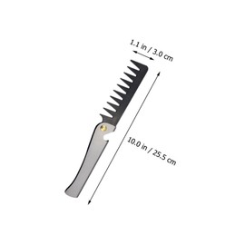 Baluue 4pcs Stainless Steel Folding Comb Portable Hair and Beard Combs for Men and Women for Wet Dry Hair