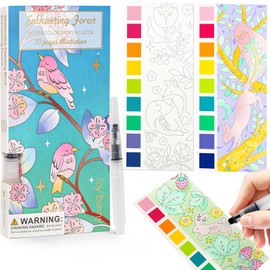 JCREN Watercolor Painting Books, Pocket Watercolor Painting Coloring Kit, Paint with Water Bookmarks Travel Activity Party Favors for Kids Toddlers Gifts for Boys and Girls