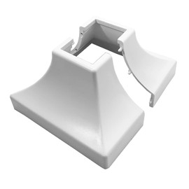 Simshoe Deck Post Base Cover – Durable, Snap-Together Shoe Base Instantly Transforms Hand & Stair Rail Feet – Porch, Stair & Deck Brackets Cover – UV-Resistant ABS Plastic (White)