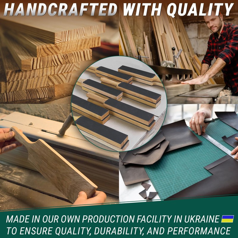 BeaverCraft Leather Strop for Knife Sharpening - Dual-Sided Knife Strop