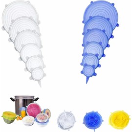 Guibell 18 Piezas Tapas Herméticas de Silicona para Conservar Alimentos Cubierta elástica reutilizable,apta para microondas y horno,sello hermético,fácil limpieza y conservación en frigorífico
