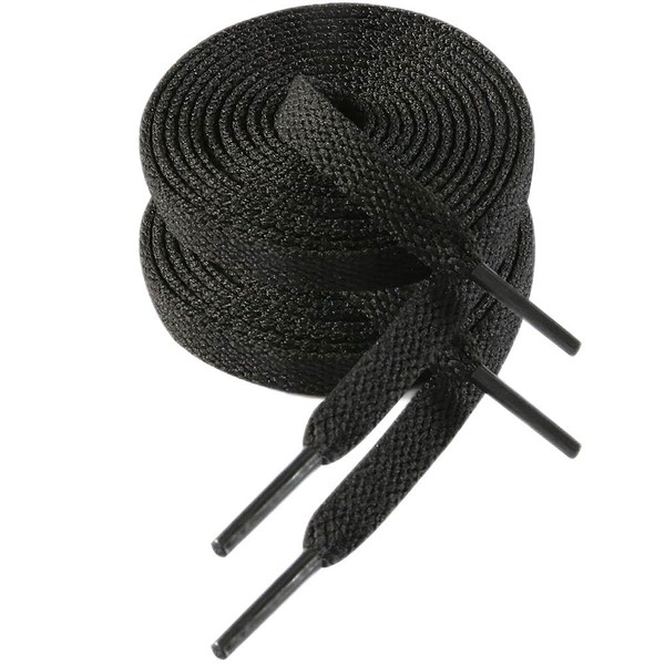 VSUDO VSUDO 2 Pairs 100 cm Flat Black Shoe Laces