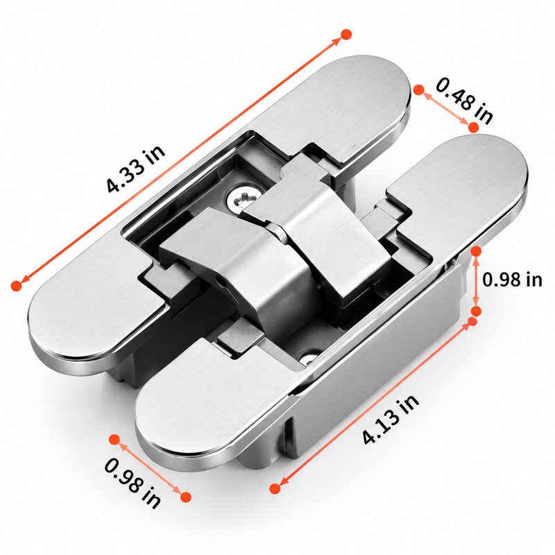 Invisible Door Hinges for Concealed Furniture Doors – Stainless Steel