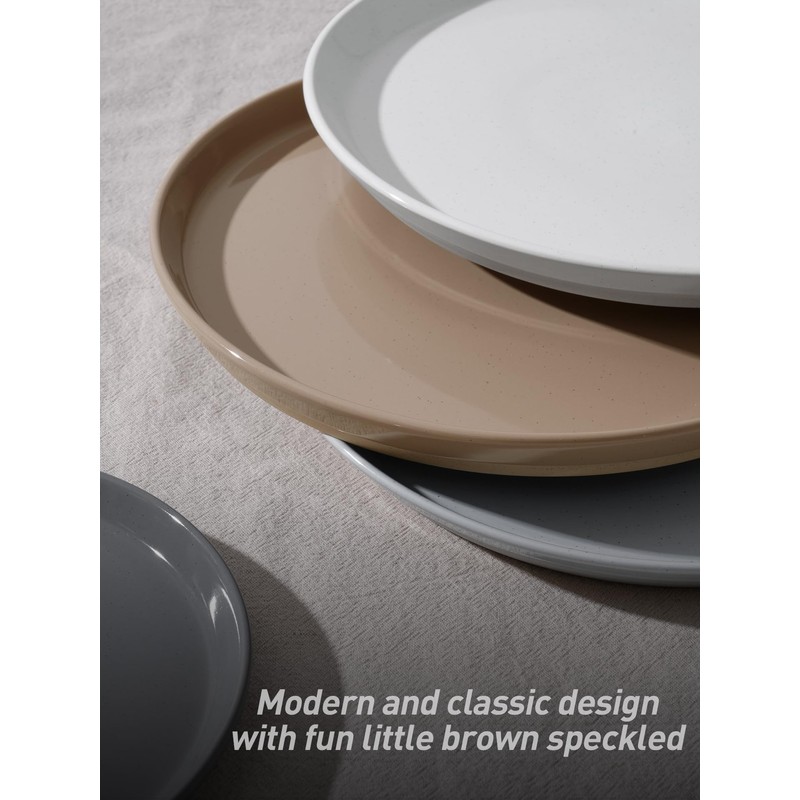 Famiware Saturn Speckled Dinnerware Sets for 8 (24 Pieces), Stoneware