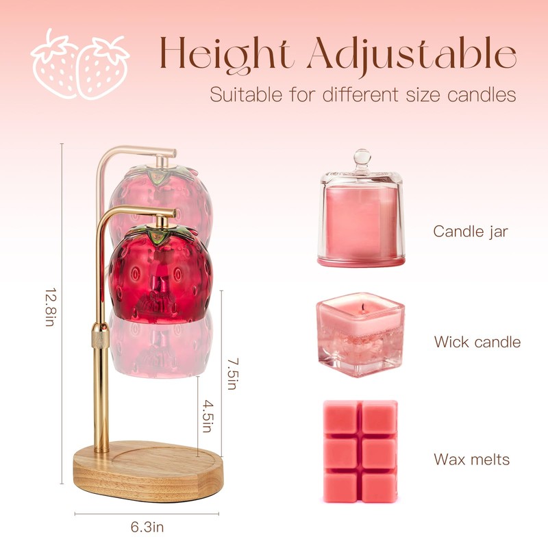 Candeldo Candle Warmer Lamp with Timer, Strawberry Candle Warmer