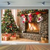 CYLYH 7x5FT Christmas Photography Backdrops Child Christmas Fireplace Decoration Background