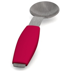 Ornamin Löffel mit rotem Griffkissen | Einhänder-Löffel mit besonderer Form für intuitive Anwendung | Spezial-Besteck, Einhänder-Hilfsmittel, Essbesteck, Esshilfe