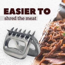 WOODBULL Premium Aluminum Polished Bear Claw Set Meat Shredder, Meat Shredder Claws for Pulled Pork, Chicken BBQ, Turkey, Kitchen Smoker Tool for BBQ Grilling, With Stylish Gift Box
