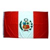 High Supply 3x5 Peru Flag with Double Stitched Edges, 100%