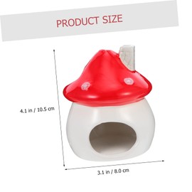Totority Ceramic Mushroom Shaped Pet Sleeping Nest for Hamsters Hedgehogs Animals Cartoon Design Cozy Hideout House