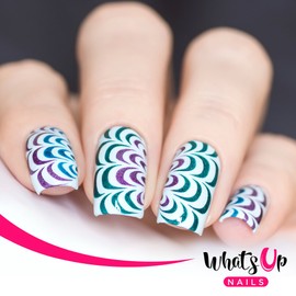 Whats Up Nails - Water Marble Vinyl Stencils for Nail Art Design (1 Sheet, 15 Stencils)