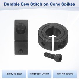 M METERXITY 4-Pack Single Split Shaft Collar 16mm Bore 45 Steel Clamp-On Shaft Collars 34mm OD, 13mm Thickness with M4 Set Screw for Stoppers/Machinery [Black]