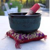 DharmaObjects Tibetan Meditation Buddha Singing Bowl Mallet Mat Cushion Set